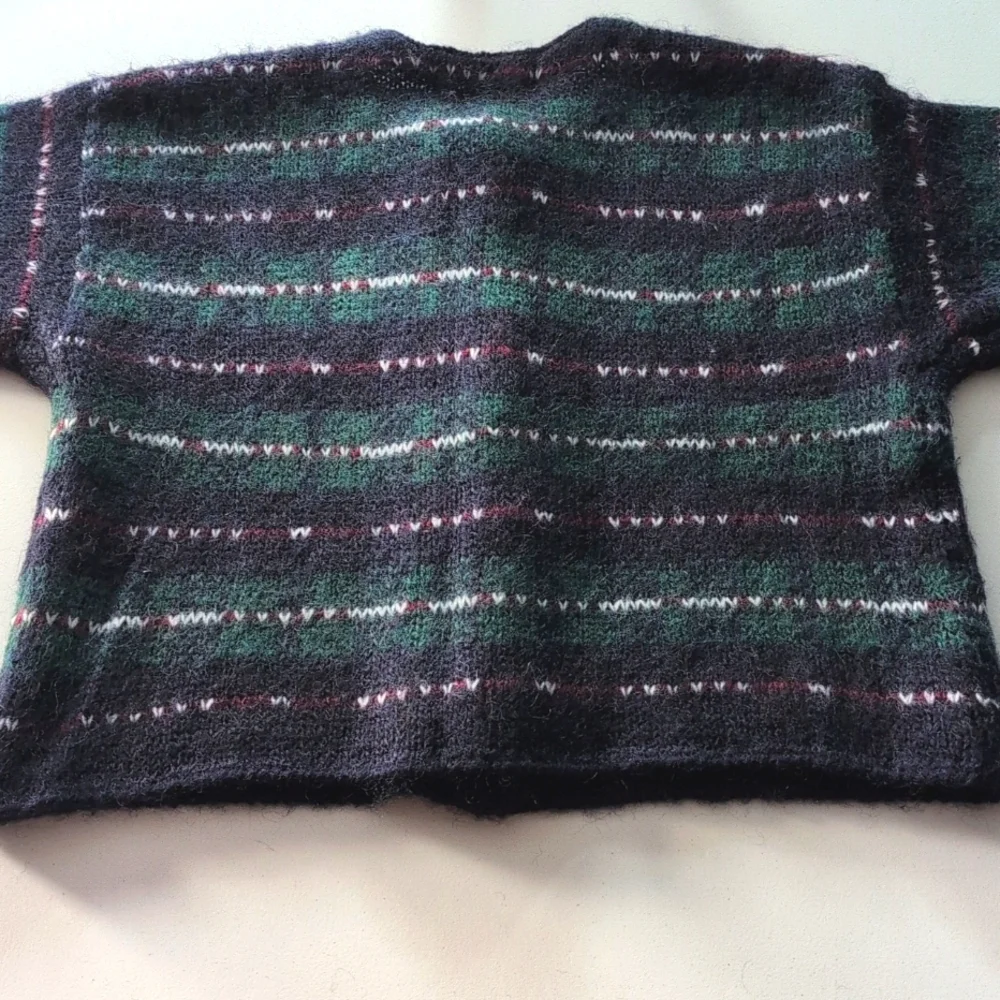 Vintage Summit Hill mohair blend boxy oversized cardigan w big buttons. Small